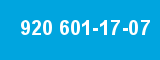 920 601-17-07 920 601-17-07